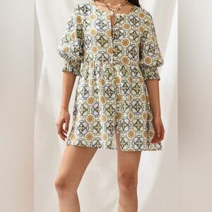 Sancia Fernery Dress Margit Tile Print NWT